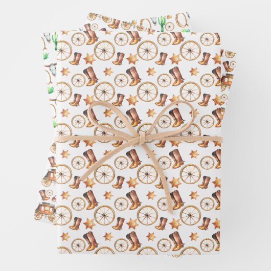 Kleine Cowboy | Western Rodeo Thema Inpakpapier Vel (In situ)