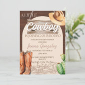 Kleine Cowboy Western Wild West Rodeo Baby shower Kaart (Staand voorkant)