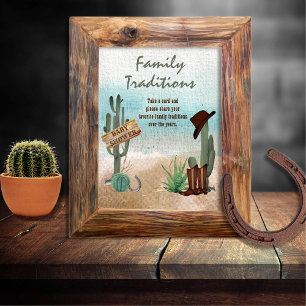 Kleine Cowboy Westerne Douche Familietradities Poster
