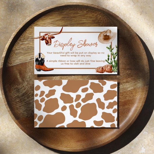 Kleine Cowboy Westerne Rodeo Display Douche Informatiekaartje