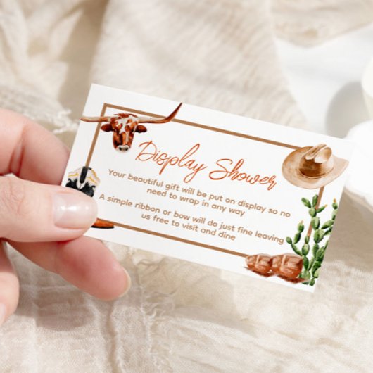 Kleine Cowboy Westerne Rodeo Display Douche Informatiekaartje