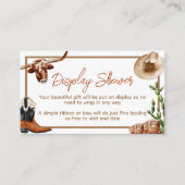 Kleine Cowboy Westerne Rodeo Display Douche Informatiekaartje (Voorkant)