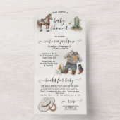 Kleine Cowboy Westerne Waterverf Baby shower Alles All In One Uitnodiging (Binnen)