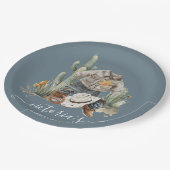 Kleine Cowboy Westerne Waterverf Baby shower Papieren Bordje (Gekanteld)