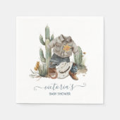 Kleine Cowboy Westerne Waterverf Baby shower Servet (Voorkant)