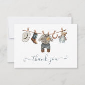 Kleine Cowboy Westerne Waterverf Dank u opmerking (Voorkant)