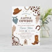 Kleine Cowboy | Wild West Boy Baby shower Kaart (Staand voorkant)