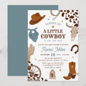 Kleine Cowboy | Wild West Boy Baby shower Kaart (Voorkant / Achterkant)