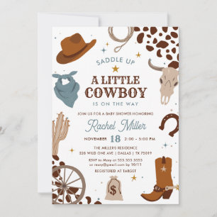 Kleine Cowboy   Wild West Boy Baby shower Kaart