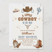 Kleine Cowboy Wild West Rodeo Boy Baby shower Kaart (Voorkant)