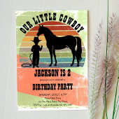 Kleine cowboy  zonsondergang jongens verjaardagsfe kaart