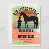 Kleine cowboy  zonsondergang jongens verjaardagsfe kaart (Voorkant)