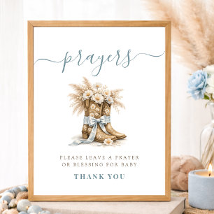 Kleine Cowboylaarzen Baby Shower Gebeden Voor Baby Poster