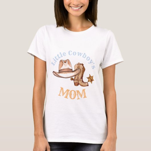 Kleine Cowboy's Mam Eerste Rodeo Verjaardagsfeestj T-shirt (Voorkant)