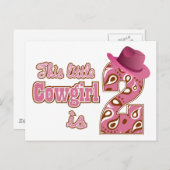 Kleine Cowgirl 2e verjaardag Briefkaart (Voorkant / Achterkant)