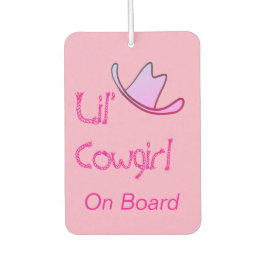 Kleine Cowgirl Aan Boord Western Baby Luchtverfrisser