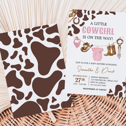 Kleine Cowgirl Baby shower Kaart