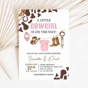 Kleine Cowgirl Baby shower Kaart
