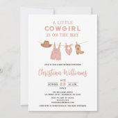 Kleine Cowgirl Baby shower Kaart (Voorkant)