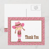 Kleine Cowgirl Bedankt Briefkaart (Voorkant / Achterkant)
