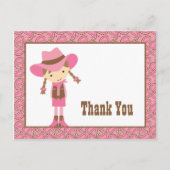 Kleine Cowgirl Bedankt Briefkaart (Voorkant)