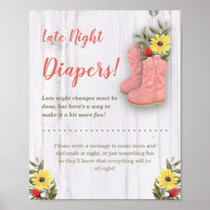 Kleine Cowgirl Bootie-Baby shower Poster