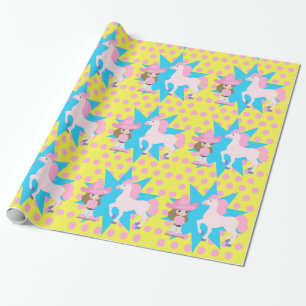 Kleine Cowgirl Brown Hair met Paarden Elke keer Cadeaupapier