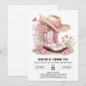 Kleine Cowgirl en Cactussen Verjaardag Kaart (Voorkant / Achterkant)