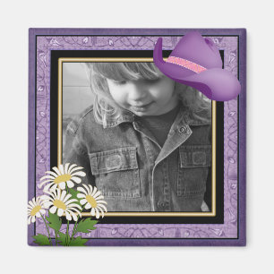 kleine Cowgirl-fotomagneet Magneet