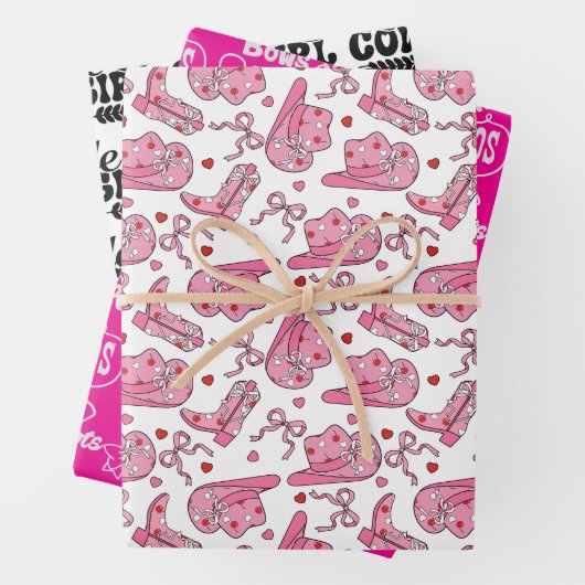 Kleine Cowgirl Inpakpapier Vel (In situ)