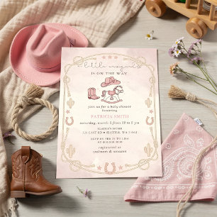 Kleine Cowgirl Is Op Weg Meisje Baby Borrel Kaart