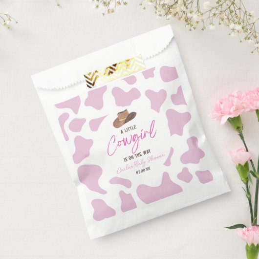 Kleine Cowgirl Koe Meisje Rodeo Western Baby showe Bedankzakje (Gezegeld)