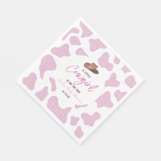 Kleine Cowgirl Koe Meisje Rodeo Western Baby showe Servet (Hoek)