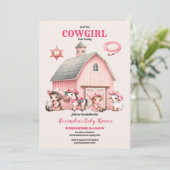 Kleine Cowgirl Meisje Baby shower Kaart (Staand voorkant)