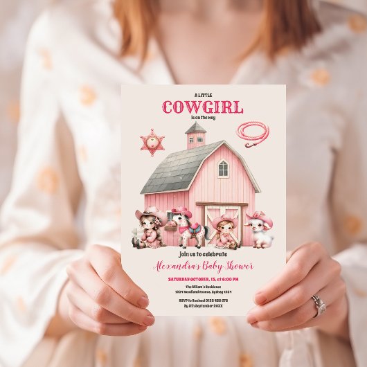 Kleine Cowgirl Meisje Baby shower Kaart