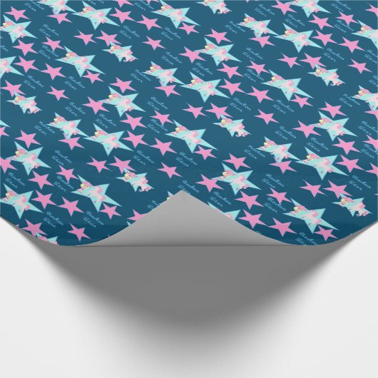 Kleine Cowgirl met paard Cadeaupapier (Hoek)