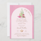 Kleine Cowgirl op de weg Baby shower Uitnodiging (Voorkant)