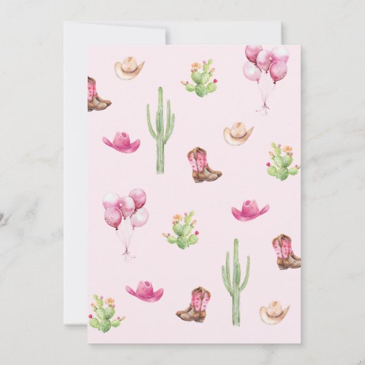 Kleine Cowgirl op de weg Baby shower Uitnodiging (Achterkant)