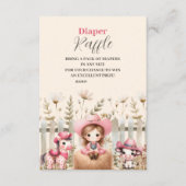 Kleine Cowgirl op de weg Diapper Raffle Informatiekaartje (Voorkant)
