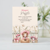 Kleine Cowgirl op de weg Diapper Raffle Informatiekaartje (Staand voorkant)