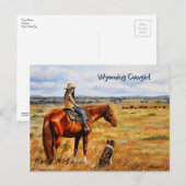Kleine Cowgirl op veetsenpaard Briefkaart (Voorkant / Achterkant)