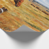 Kleine Cowgirl op veetsenpaard Cadeaupapier (Hoek)