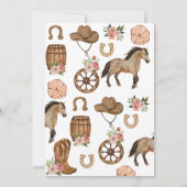 Kleine Cowgirl Op Weg Baby Shower Kaart (Achterkant)