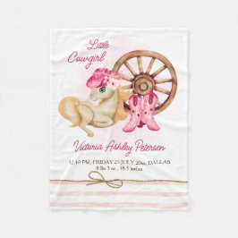 Kleine cowgirl paarden geboorte statussen babydeke fleece deken