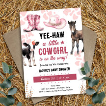Kleine Cowgirl Rodeo Dieren Baby shower