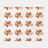 Kleine Cowgirl roze polka dot Fleece Deken (Voorkant (Horizontaal))