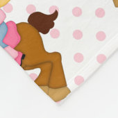 Kleine Cowgirl roze polka dot Fleece Deken (Hoek)