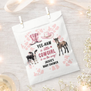 Kleine Cowgirl Roze Rodeo Baby shower Bedankzakje