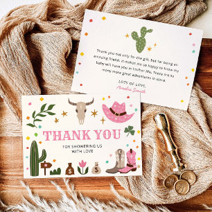 Kleine Cowgirl Roze Western Baby Shower Bedankt