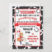 Kleine cowgirl verjaardagsfeestuitnodiging kaart (Voorkant)